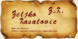 Željko Kasalović vizit kartica